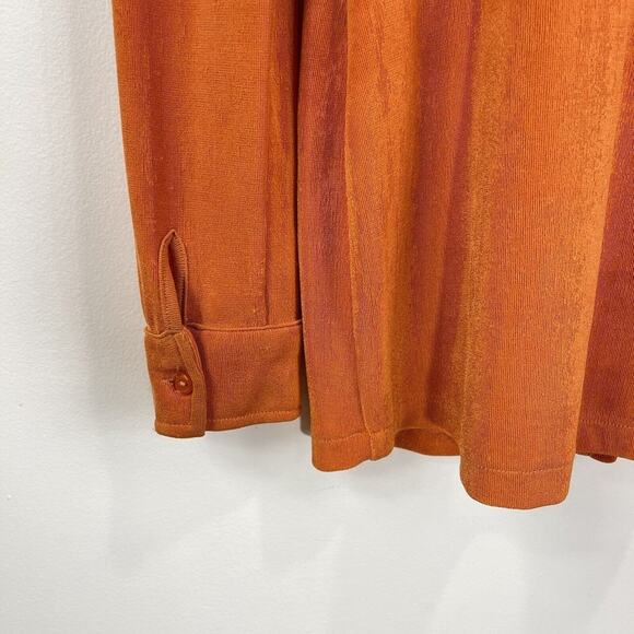 With Jean | Andy Dress Maple Ruched Front Slinky Shirt Dress Orange XS - Picture 9 of 14